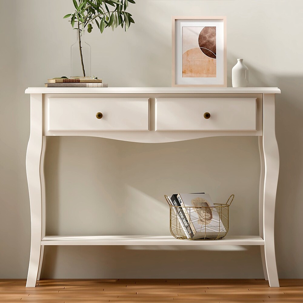 SOGES White Console Table for Hallway Narrow Sofa Table