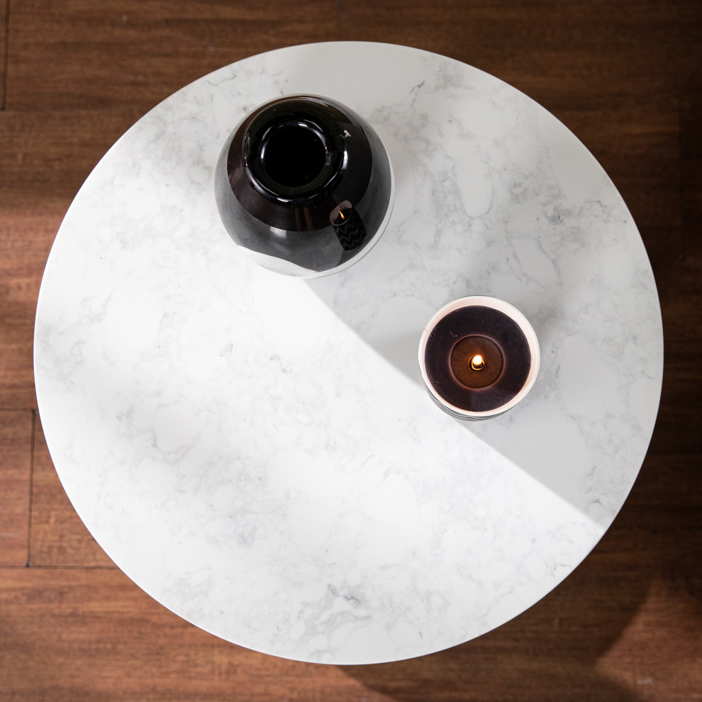 Sylvie Round End Table   Transitional   Side Tables And End Tables   by SEI  Houzz