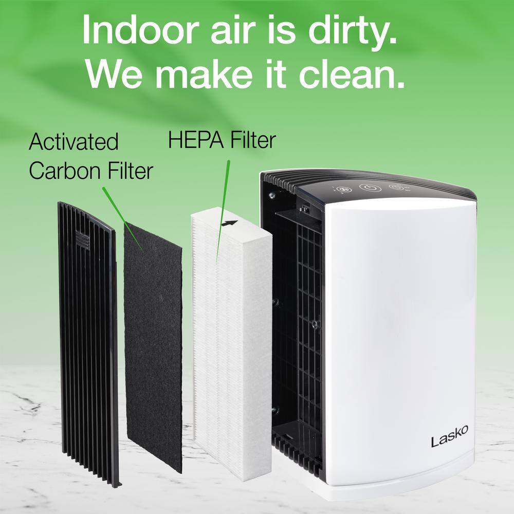 Lasko HEPA Filter Desktop Air Purifier with TotalProtect Filtration LP200