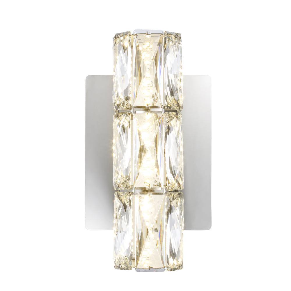 Home Decorators Collection Keighley Integrated LED Chrome and Crystal Indoor Wall Sconce Light Fixture C6360