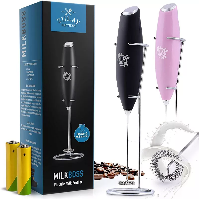 Milk Frother with Batteries Included