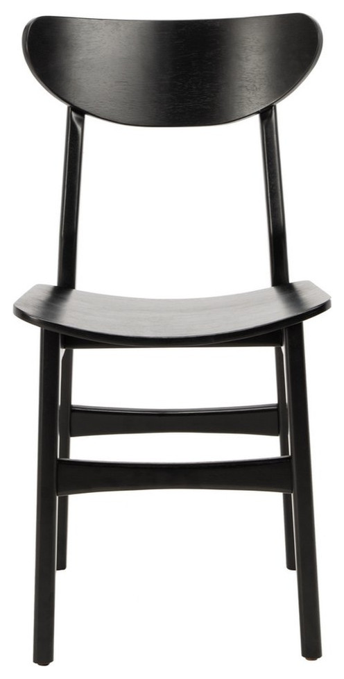 Massell Retro Dining Chair Set of 2 Black   Midcentury   Dining Chairs   by Virgil Stanis Design  Houzz