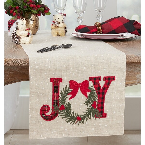 Christmas Table Runner With Joy Design