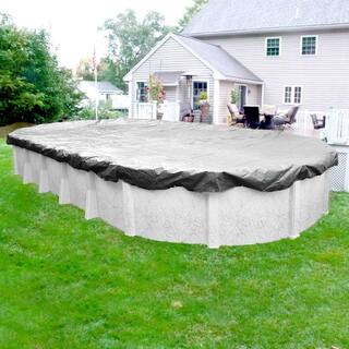 Pool Mate Silverado 18 ft. x 33 ft. Oval Silver Solid Above Ground Winter Pool Cover 551833-4