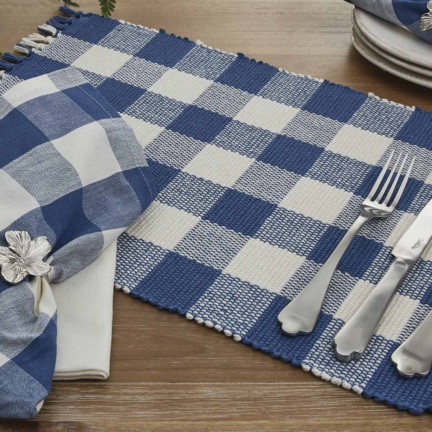 Park Designs Buffalo Check Table Runner 36 quot l China Blue