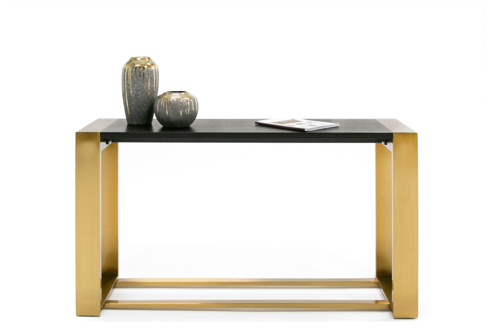 Modrest Fauna Modern Wenge and Brass Console Table   Contemporary   Console Tables   by Vig Furniture Inc.  Houzz