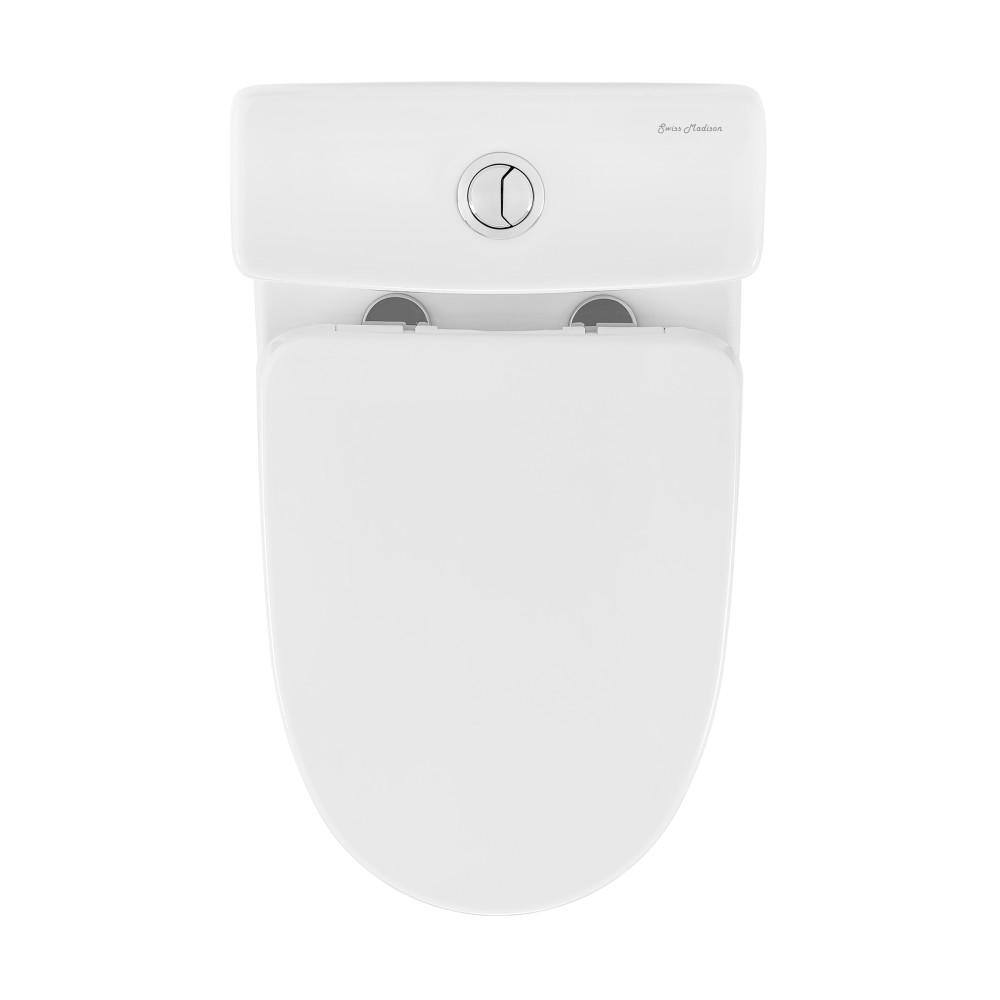 Swiss Madison Sublime II 1-Piece 0.81.28 GPF Dual Flush Compact Toilet in White Seat Included SM-1T257