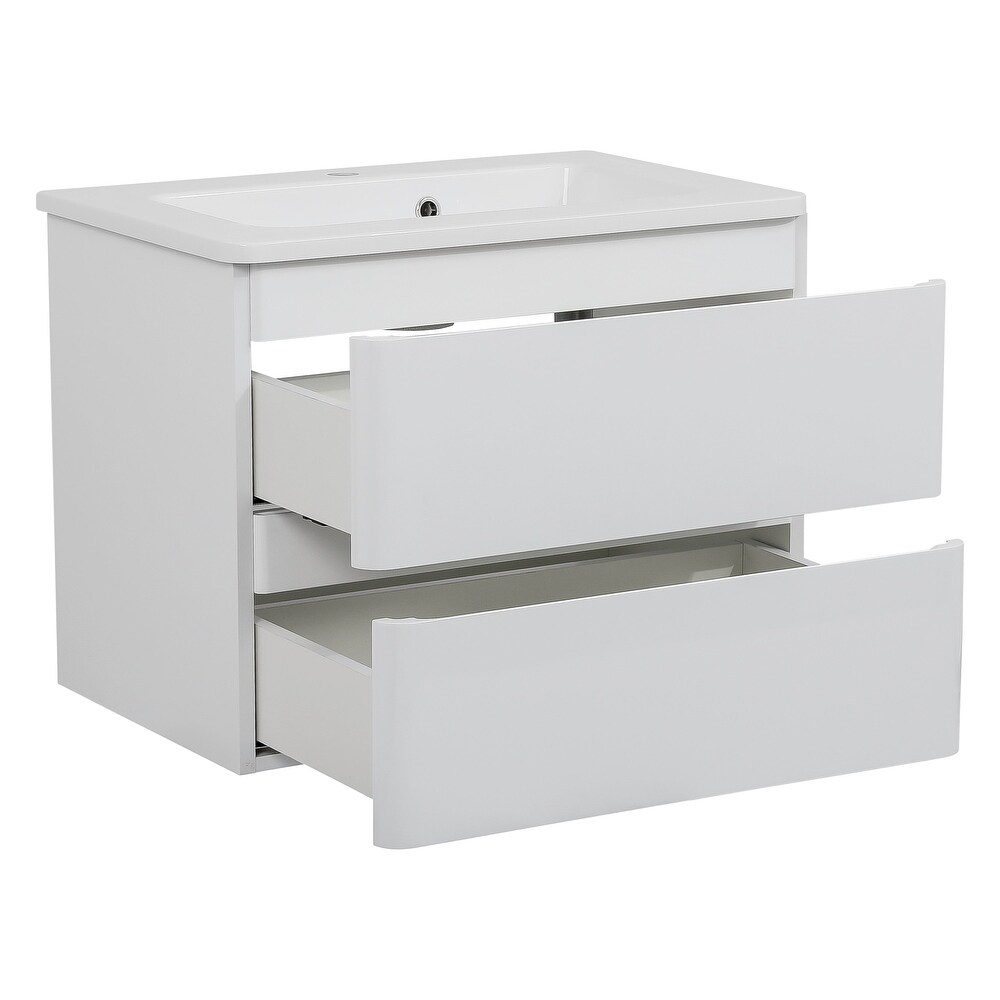 Modern Wall Mounted Bathroom Vanity with Washbasin  Comfort Collection with Mirror Simple 40\