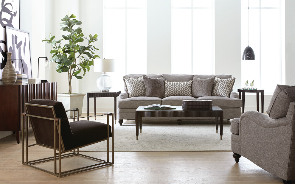 Bernhardt Tarleton Chair 1/2  Gray   Traditional   Armchairs And Accent Chairs   by HedgeApple  Houzz