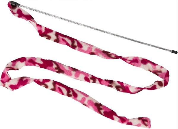 Ethical Pet Cat Prancer Fleece Frenzy Wand Cat Toy， Color Varies