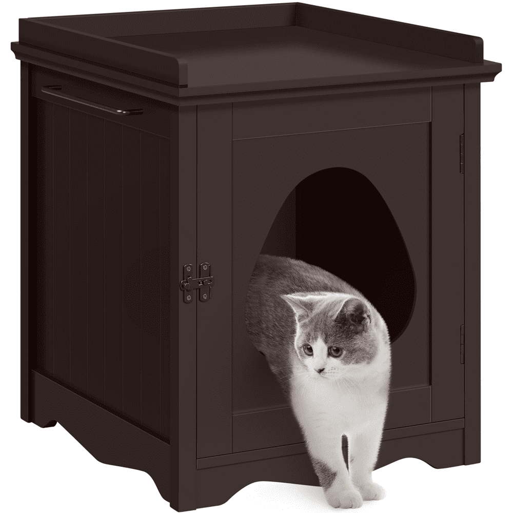 Yaheetech Indoor Cat Litter Box Furniture Enclosure，Espresso