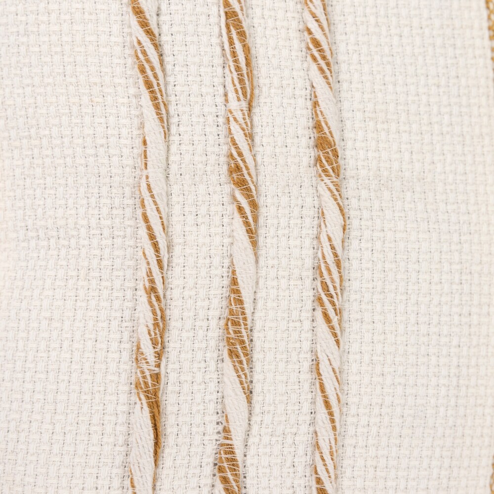 Rizzy Home Woven Striped Square Throw Pillow Cover with Tassels..