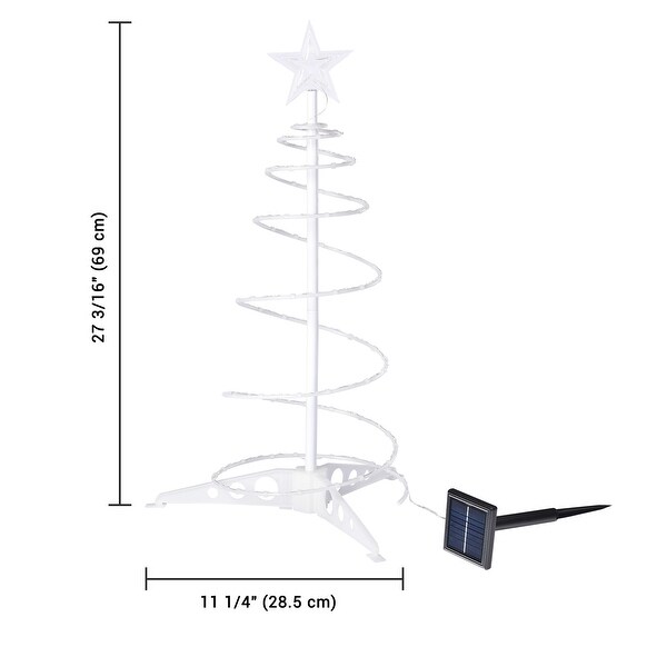 Yescom 2Ft LED Christmas Spiral Light with Star Finial Solar Panel New Year Decoration