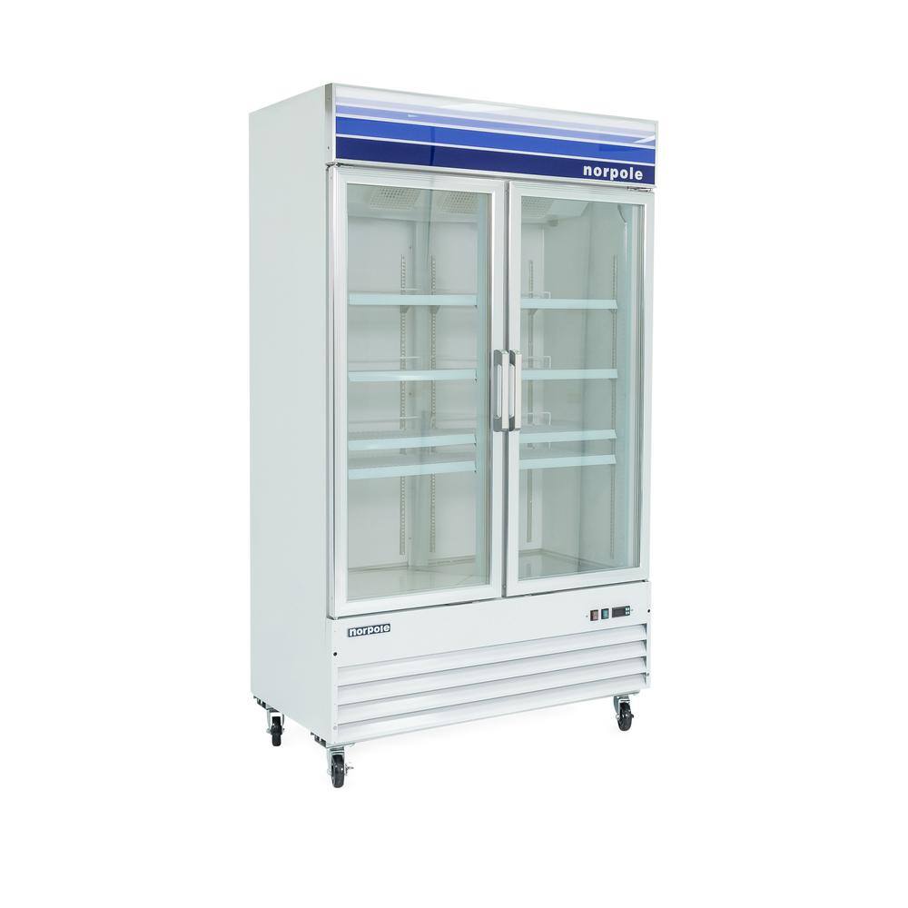 Norpole Commercial 29 cu. ft. Glass Door Merchandiser Refrigerator in White NPGR2-S