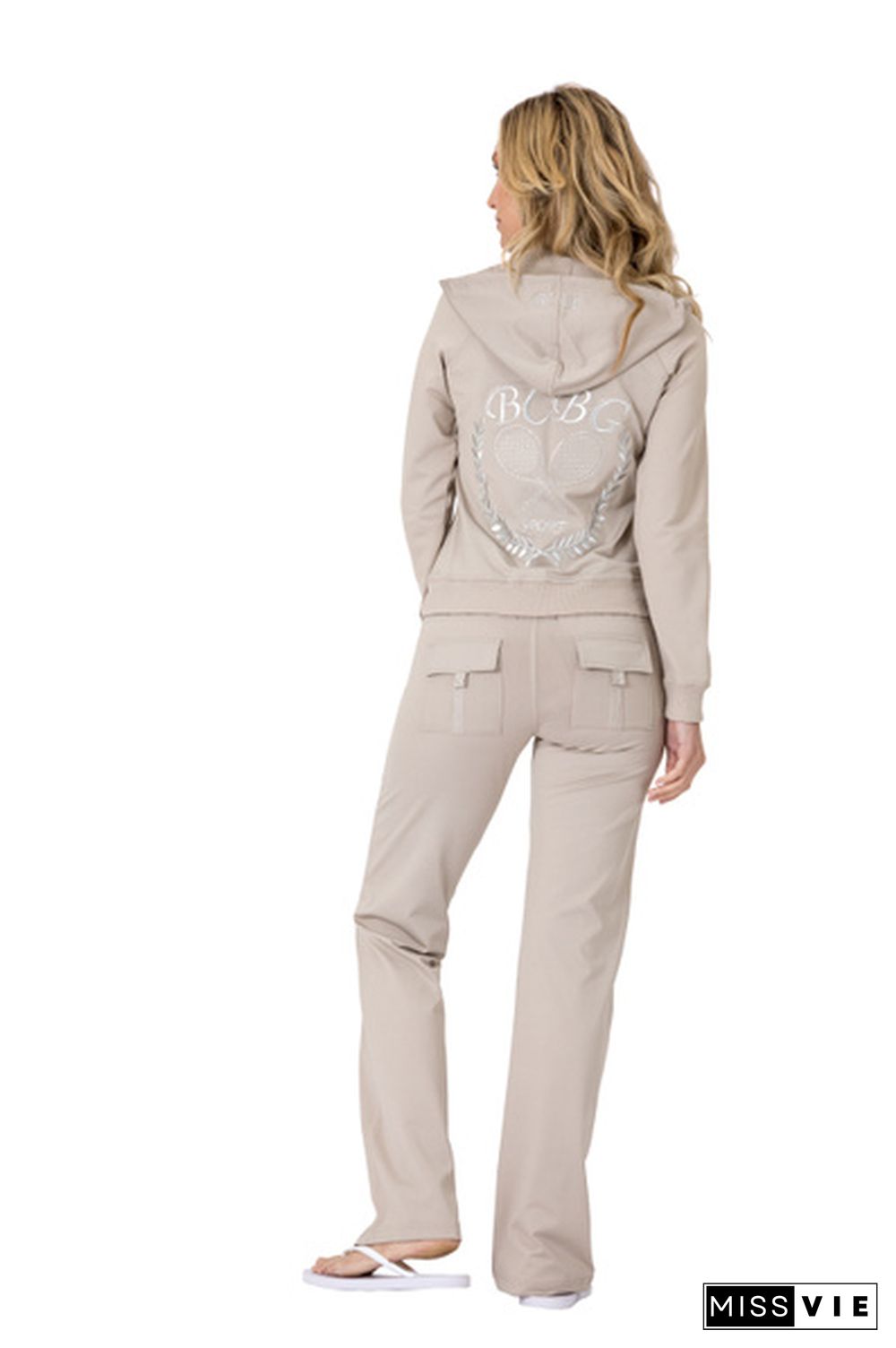 Bcbg Women's Lounge Wear 2 Piece Embellished Jacket And Pants Jogger Set