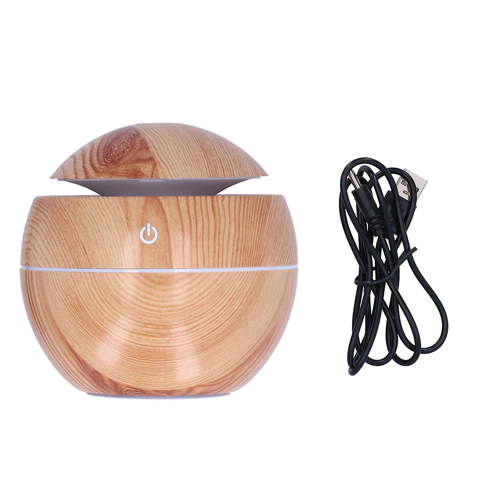 130ml Mini Humidifier MushroomShaped USB Mist Humidifier with Ambient Night Light(Light Wood Grain )