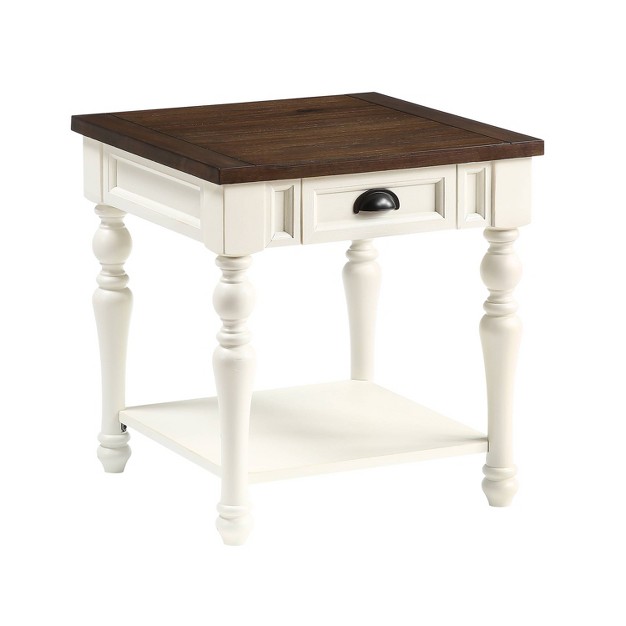 Joanna End Table Ivory mocha Steve Silver Co