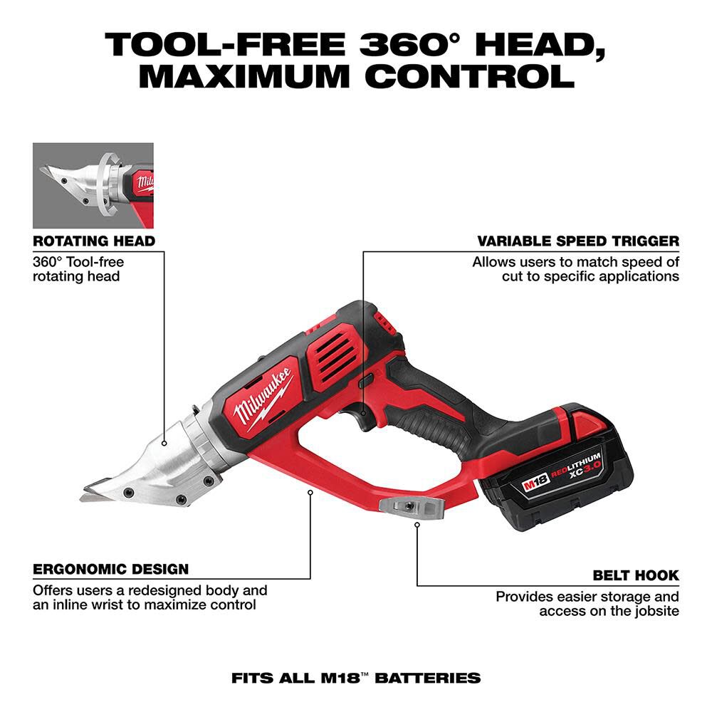 Milwaukee M18 Cordless 18 Gauge Double Cut Shear Kit 2635-22 from Milwaukee