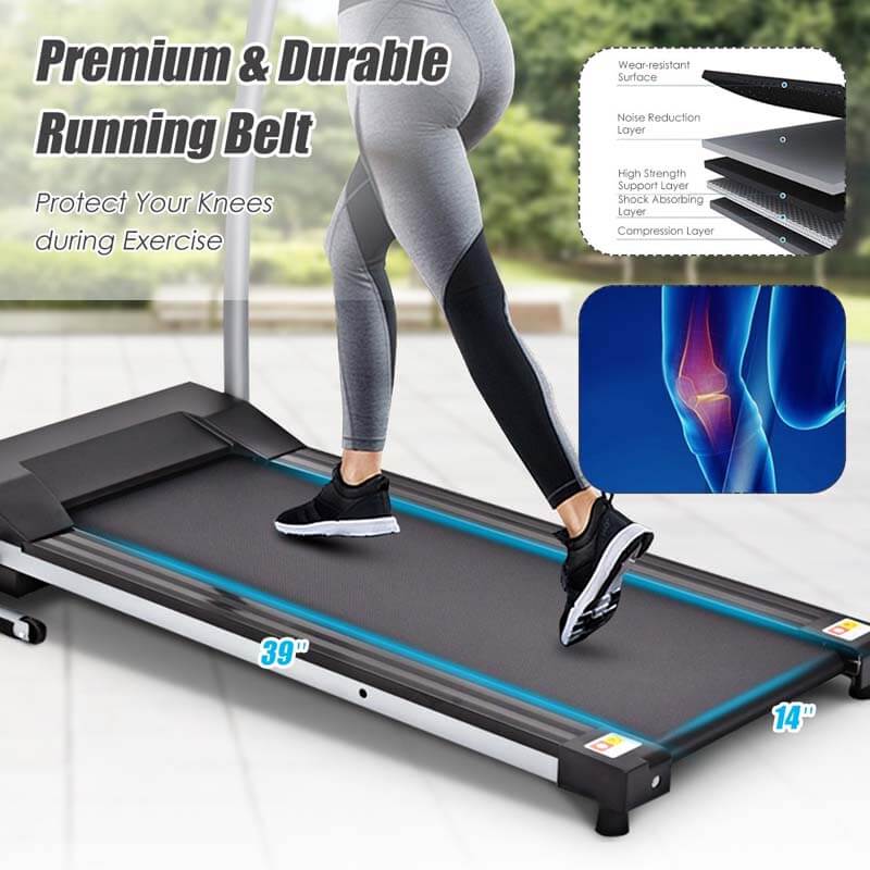 Electric Folding Treadmill, Fitness Compact Running Machine with 12 Preset Programs LCD Monitor