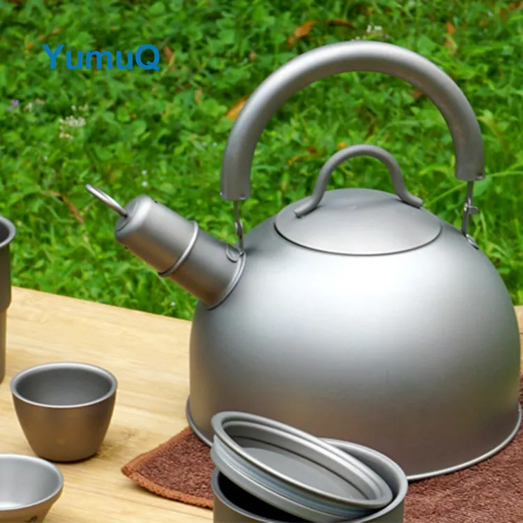 YumuQ 18.5cm x 21cm 2L Wholesale Foldable Titanium Outdoor Camping Water Mug Kettle For Travel Hiking