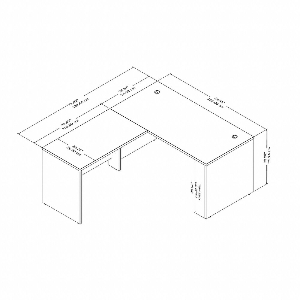 Studio C 60W L Shaped Desk with 42W Return by Bush Business Furniture