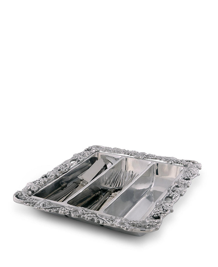 Arthur Court Designs Aluminum Grape Flatware Caddy