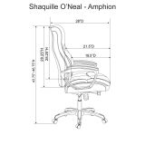 Shaquille O'Neal Amphion Ergonomic Bonded Leather High-Back Executive Chair， Gray