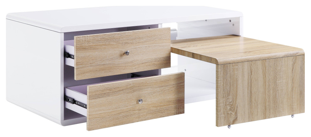 ACME Verux Coffee Table  White High Gloss   Transitional   Coffee Tables   by Kolibri Decor  Houzz