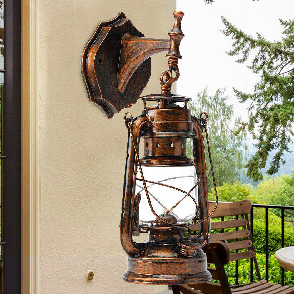 TFCFL Outdoor Wall Porch Light Vintage Lantern Lamp Wall Mounted Lighting Fixture E27