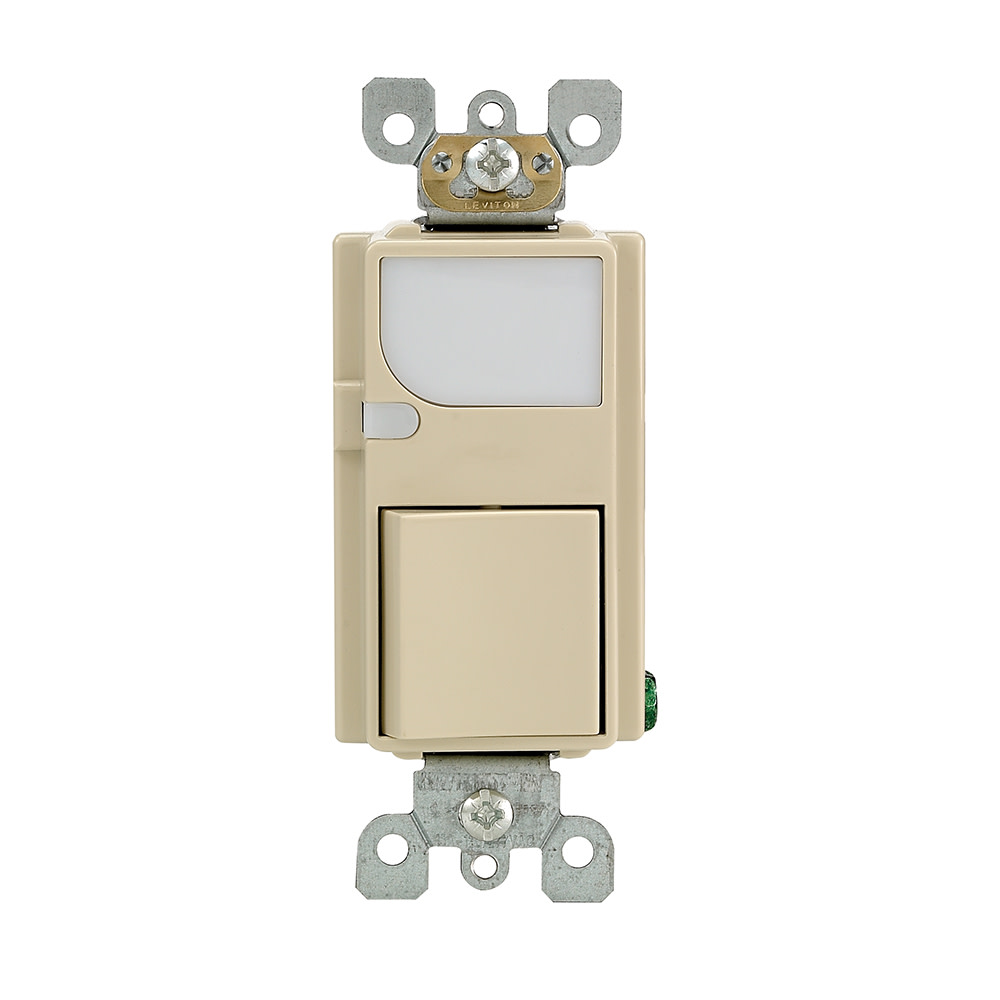 Leviton 15A 120VAC Ivory Combination Decora Switch with LED Light ;