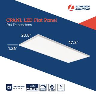 Lithonia Lighting Contractor Select CPANL 2 ft. x 4 ft. 400050006000 Lumens White Integrated LED Flat Panel Light CPANL 2X4 ALO6 SWW7 M2