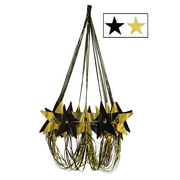 Beistle 54753 BKGD Star Chandelier  black   gold...