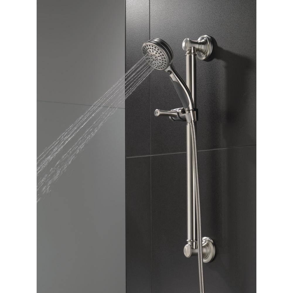 Delta Traditional Decorative ADA 9-Spray Patterns 1.75 GPM 3.75 in. Wall Mount Handheld Shower Head in Stainless 51900-SS