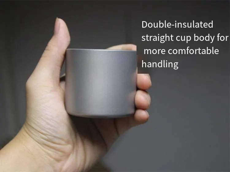 High Quality Outdoor Travel Camping Lightweight Portable Cup Durable Pure Titanium Anti Scald Double Layer Cup