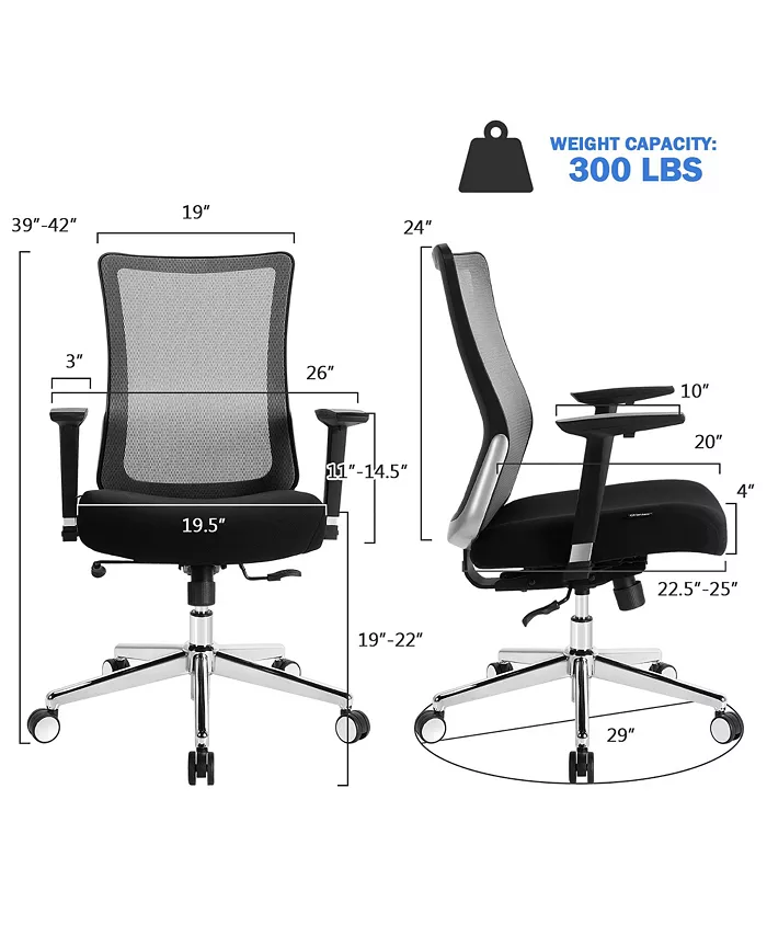 Costway Ergonomic Mesh Office Chair Sliding Seat Height Adjustable