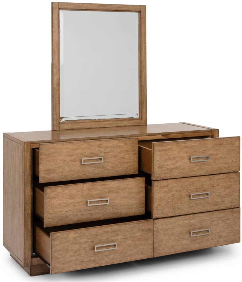 Homestyles Big Sur Oak Six Drawer Dresser and Mirror