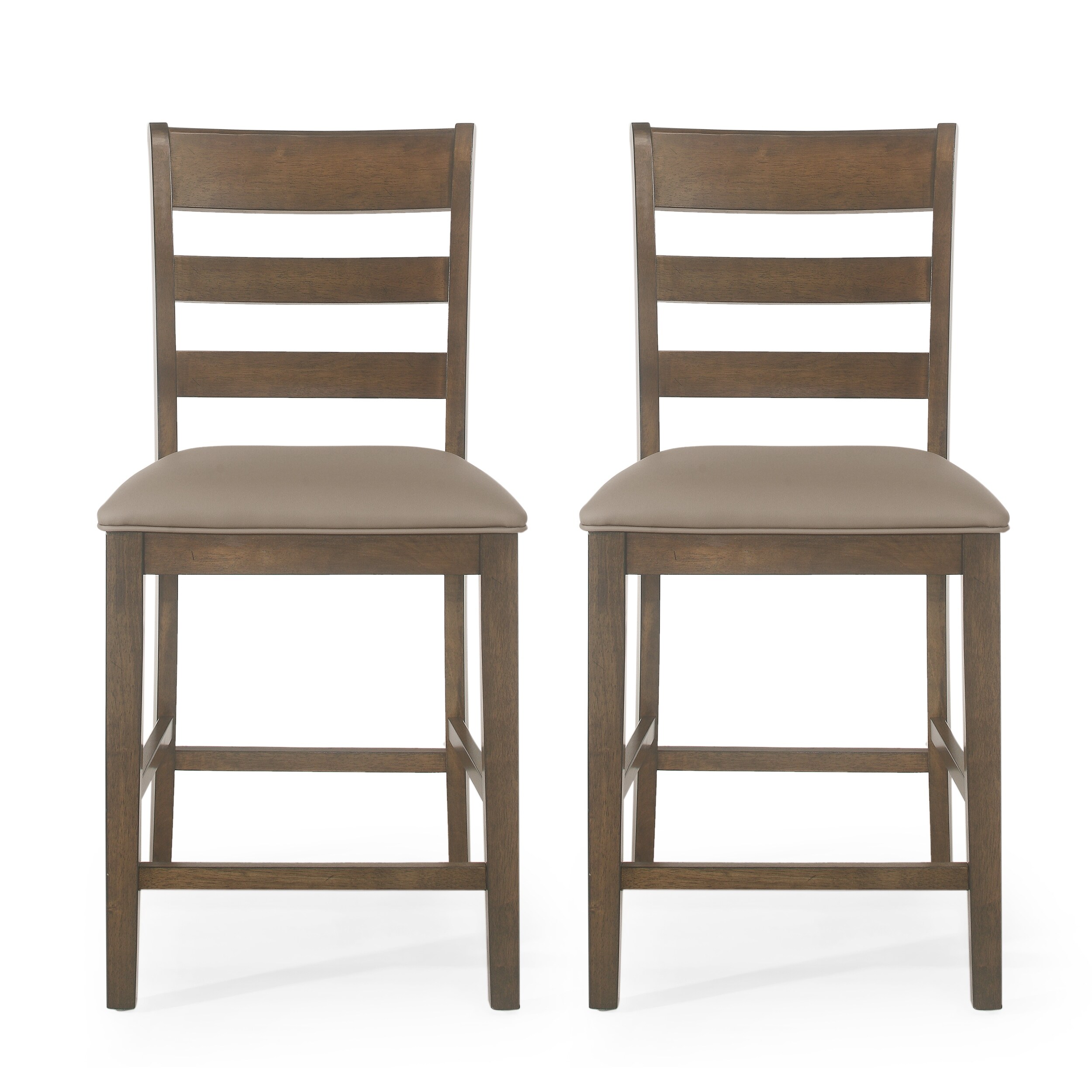 Benner Farmhouse Upholstered Wood Counter Stools (Set of 2) by Christopher Knight Home - 20.00