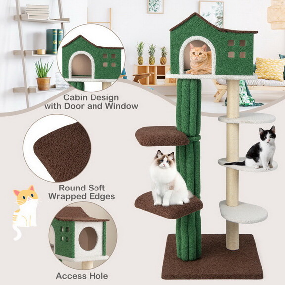 Costway 19345286 Multi level Cat Tree with Condo a...