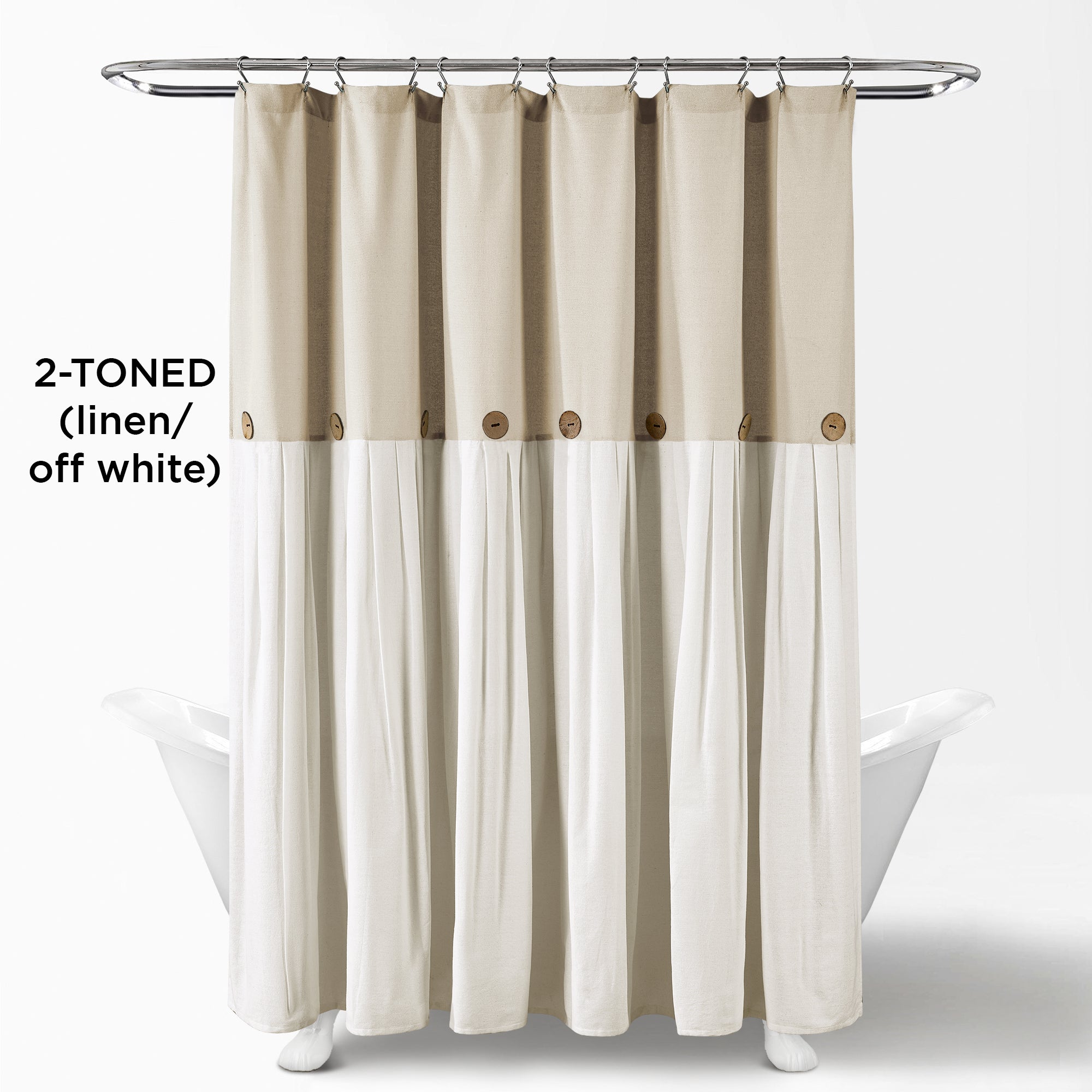 Linen Button Shower Curtain