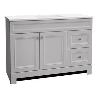 Home Decorators Collection Sedgewood 48.5 in. W Configurable Bath Vanity in Dove Gray with Solid Surface Top in Arctic with White Sink PPLNKDVR48D