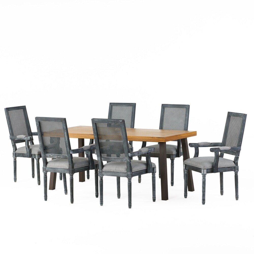 Chatau Fabric and Wood 7 Piece Dining Set by Christopher Knight Home