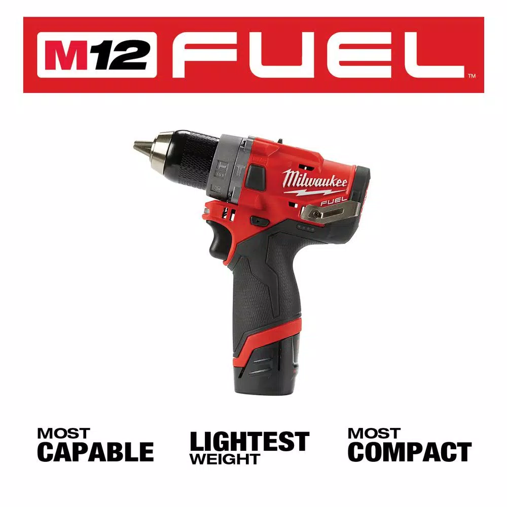 Milwaukee M12 FUEL 12-Volt Li-Ion Brushless Cordless Hammer Drill/Impact Driver Combo Kit with 3/8 in. Ratchet and Inflator (2-Tool) and#8211; XDC Depot