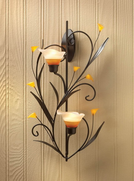 Gallery of Light 10015809 Amber Lilies Candle Wall...