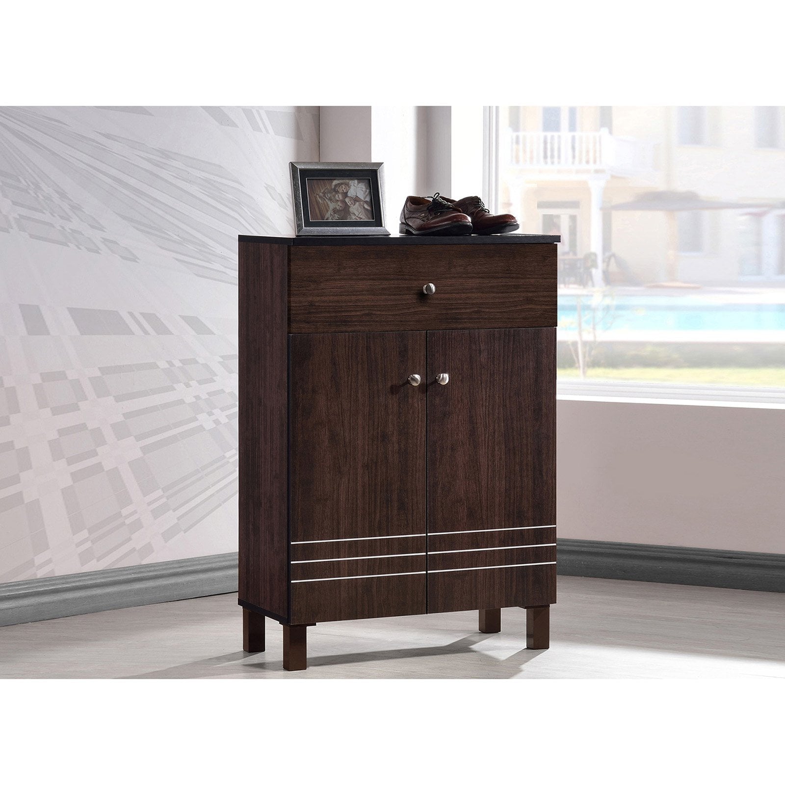 Baxton Studio Felda 2 Door Shoe Cabinet