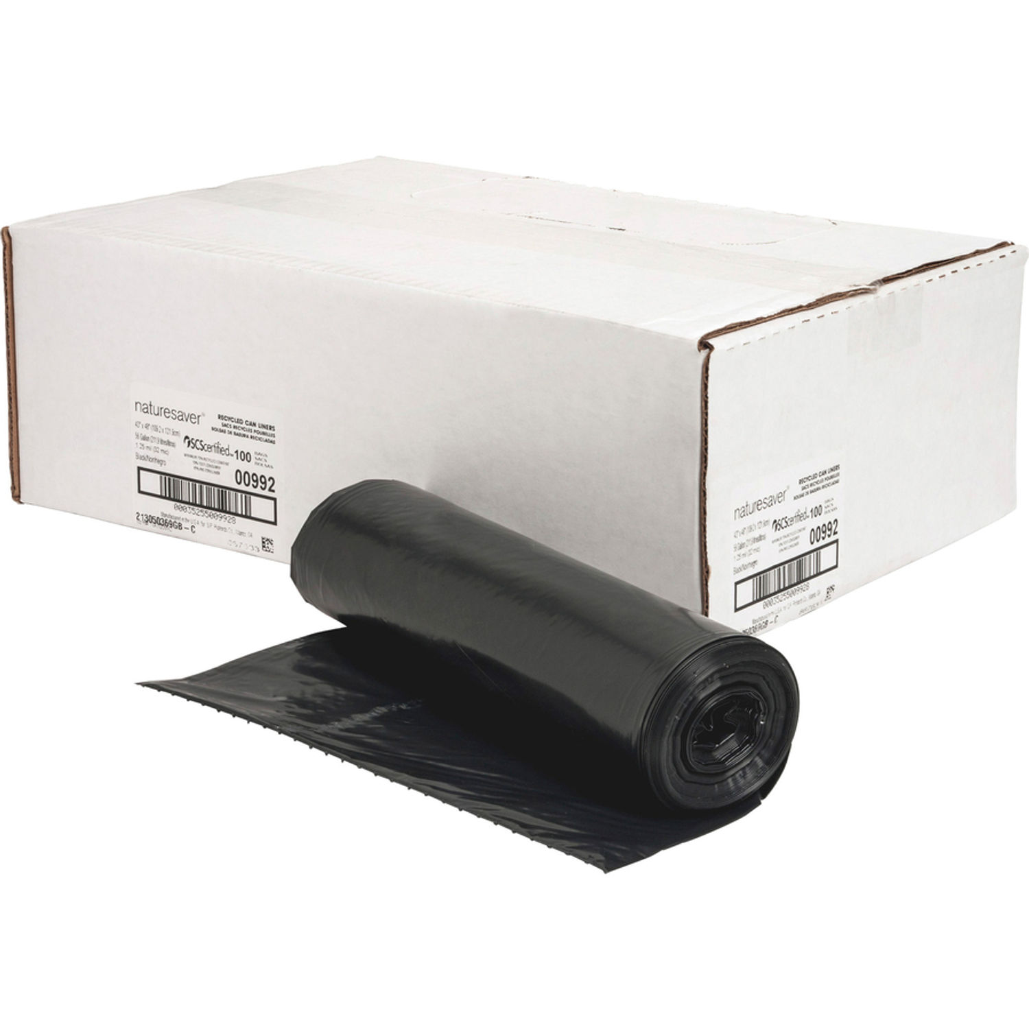 Black Low-density Recycled Can Liners by Nature Saver NAT00992