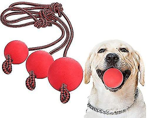 Rope Ball Dog Toy， 3 Pieces Cat Chew Toys， Rubber Ball Rope Dog Toys