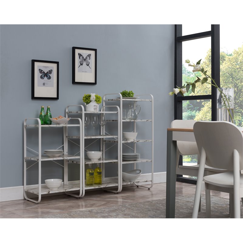 Pilaster Designs Liese 4-tier Transitional Metal Kitchen Bakers Rack in White