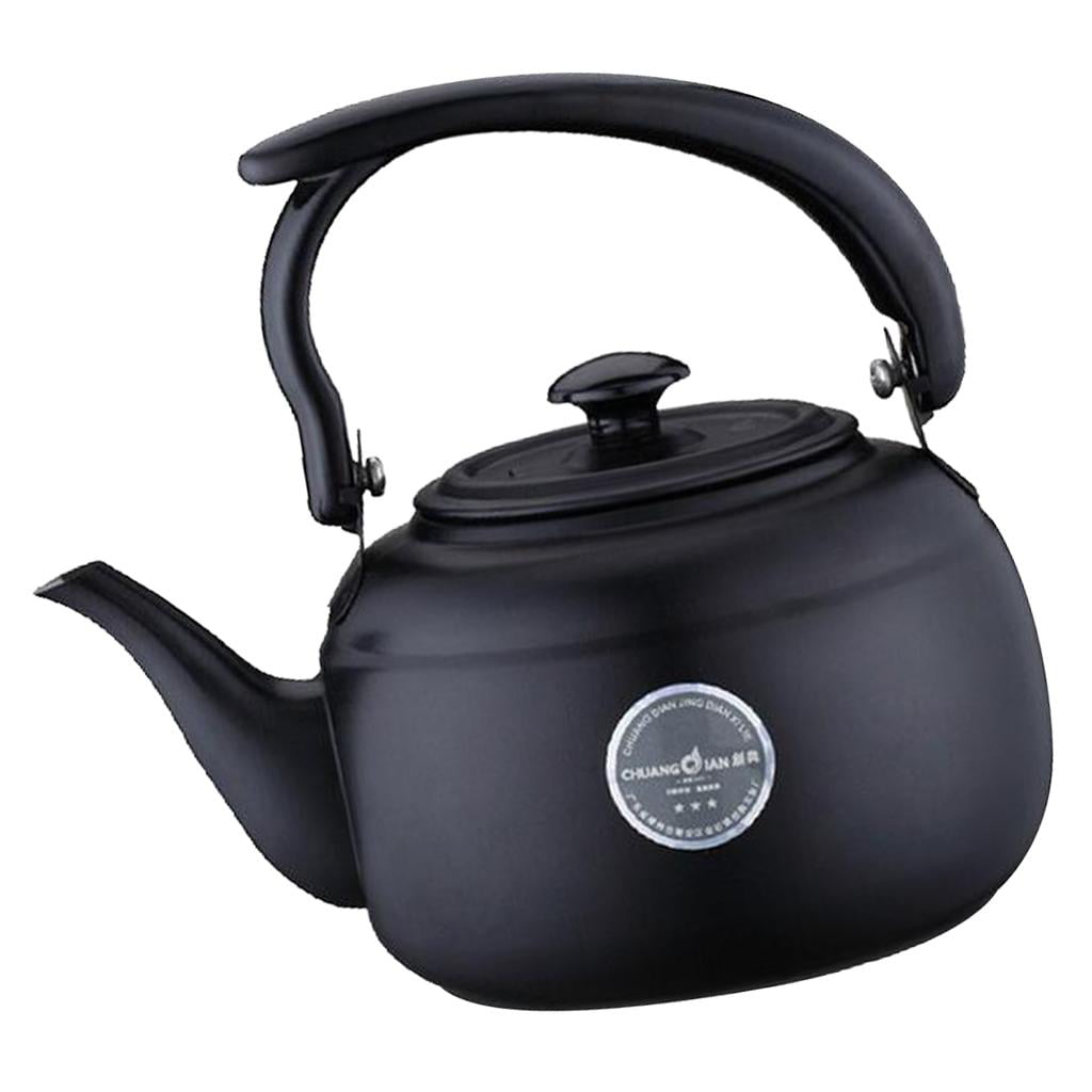 Teapot Kettle Stainless Steel 1L Tea Boiler Water Kitchen Black