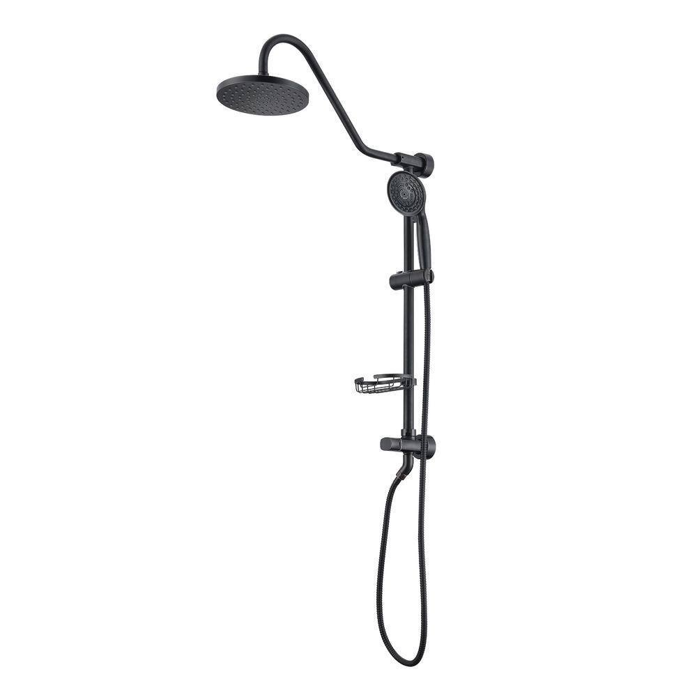 Flynama Wall Bar Shower Kit 1-Spray 7.85 in. Round Rain Shower Head with Hand Shower in Oil-Rubbed Bronze Q928TH7AE103