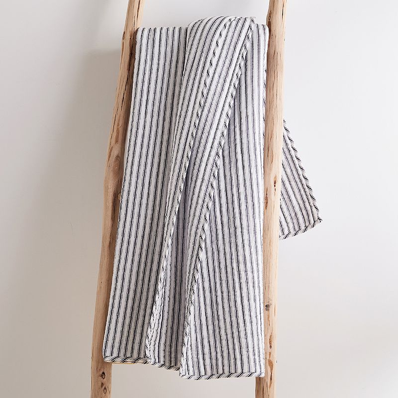 Levtex Home Tobago Stripe Charcoal Quilted Throw